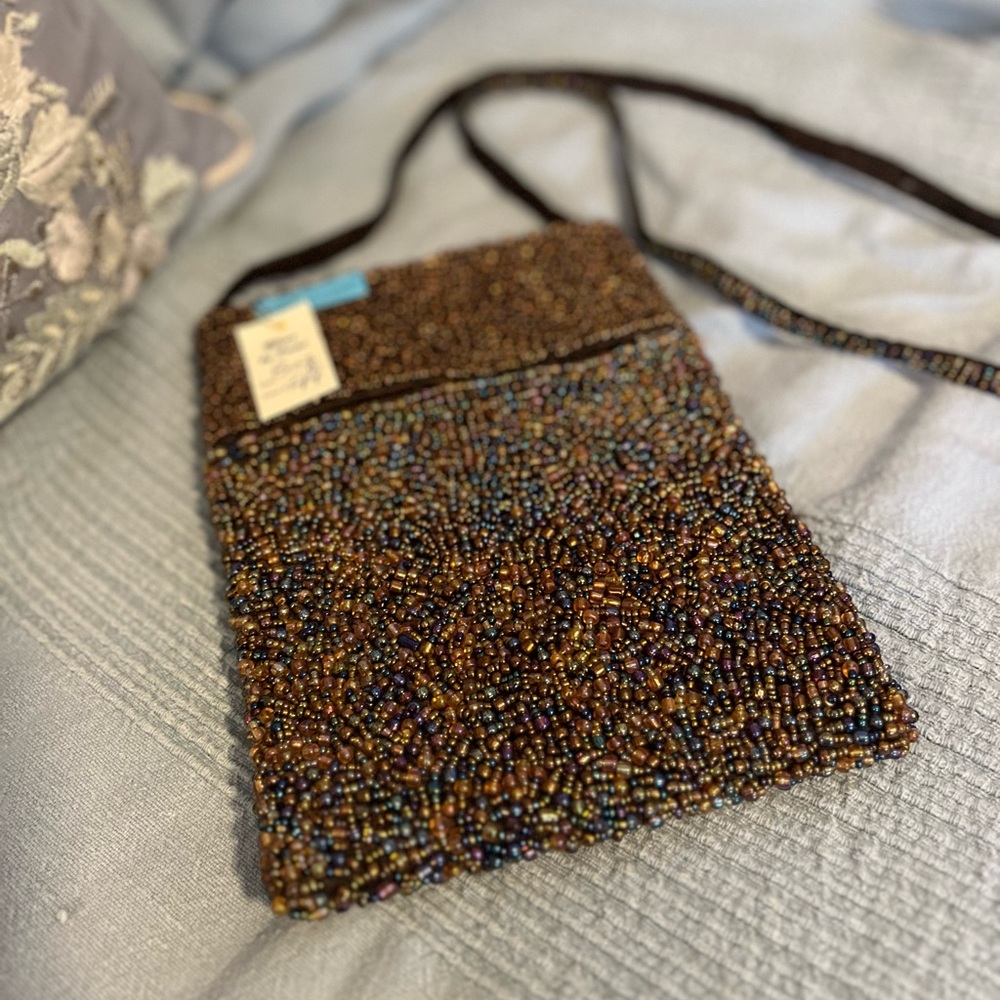 Beaded crossbody evening bag